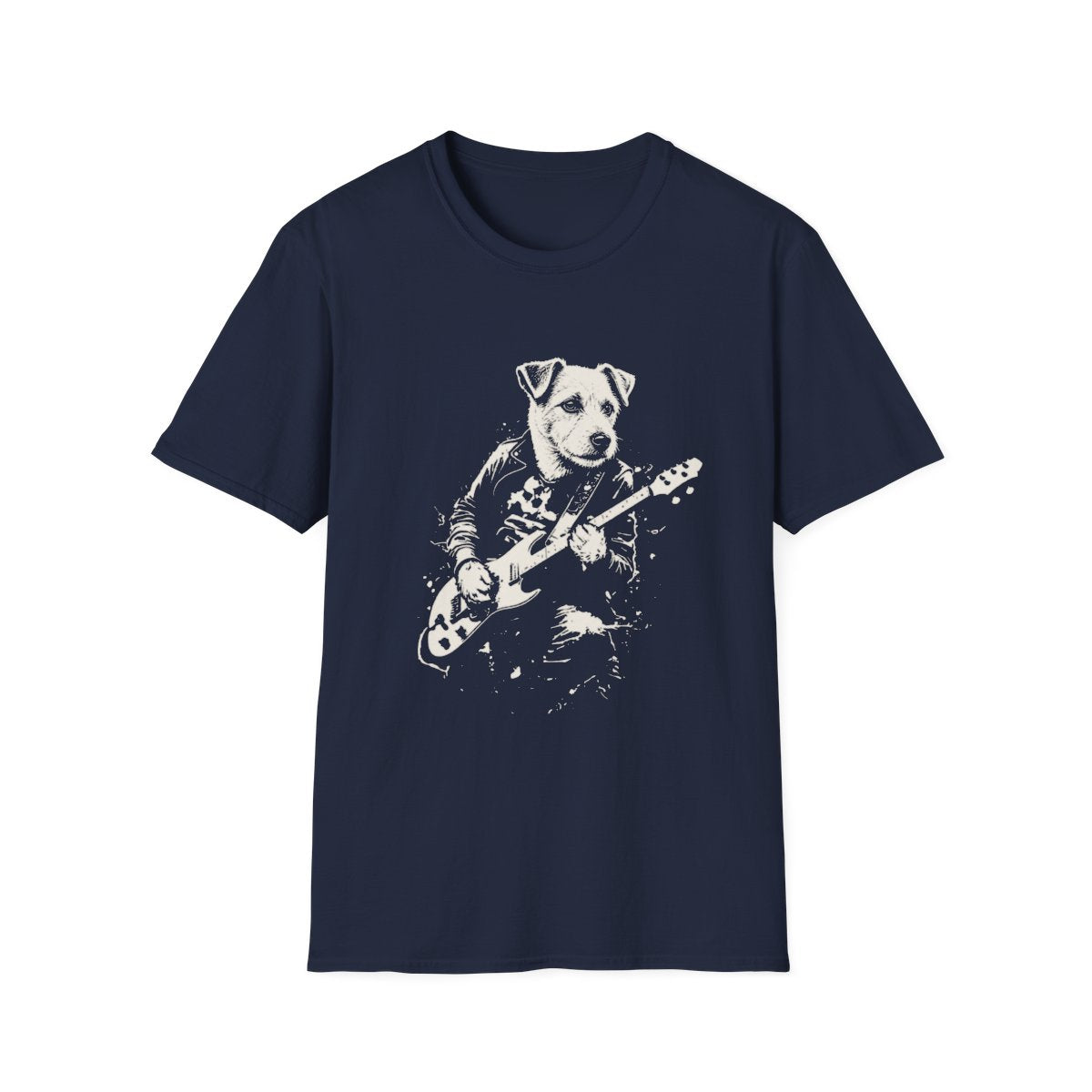 Parson Russell Terrier Rocking Guitar Tee - Navy