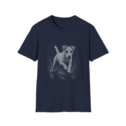 Parson Russell Terrier Water Run Tee - Navy