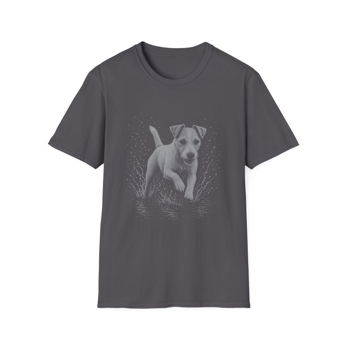 Parson Russell Terrier Water Run Tee - Charcoal
