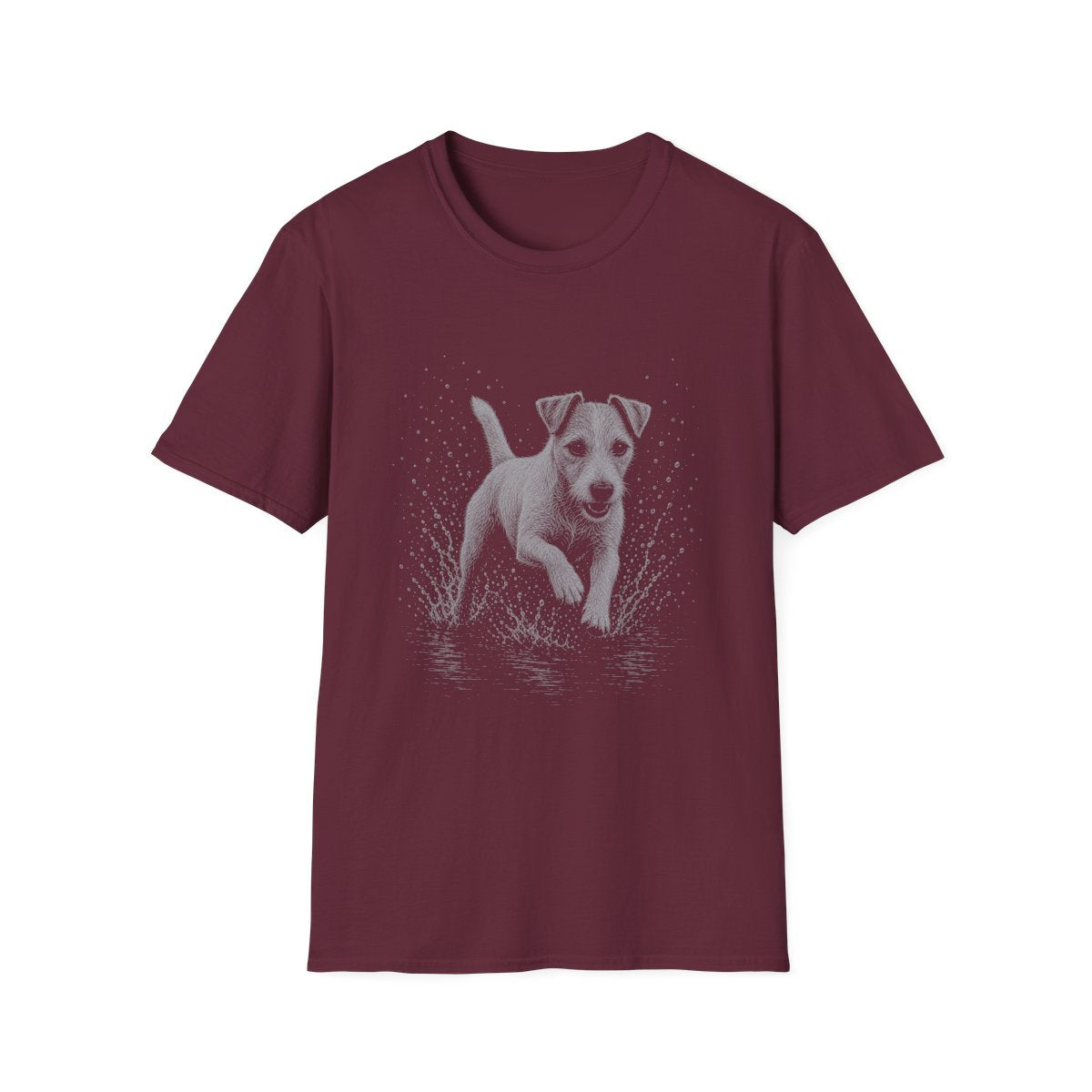 Parson Russell Terrier Water Run Tee - Maroon