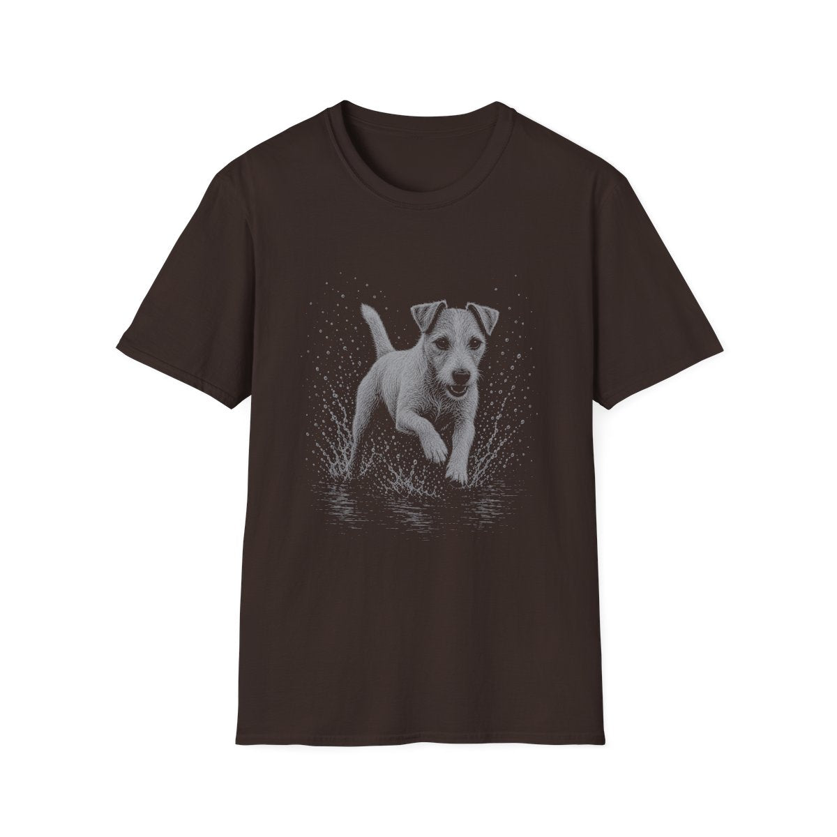 Parson Russell Terrier Water Run Tee - Dark Chocolate