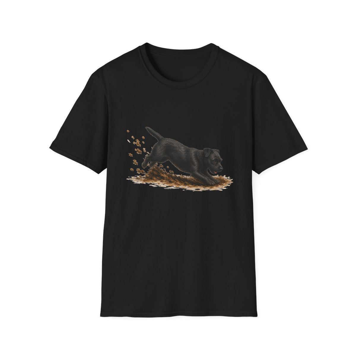 Patterdale Terrier Excavating Mode On Tee - Black