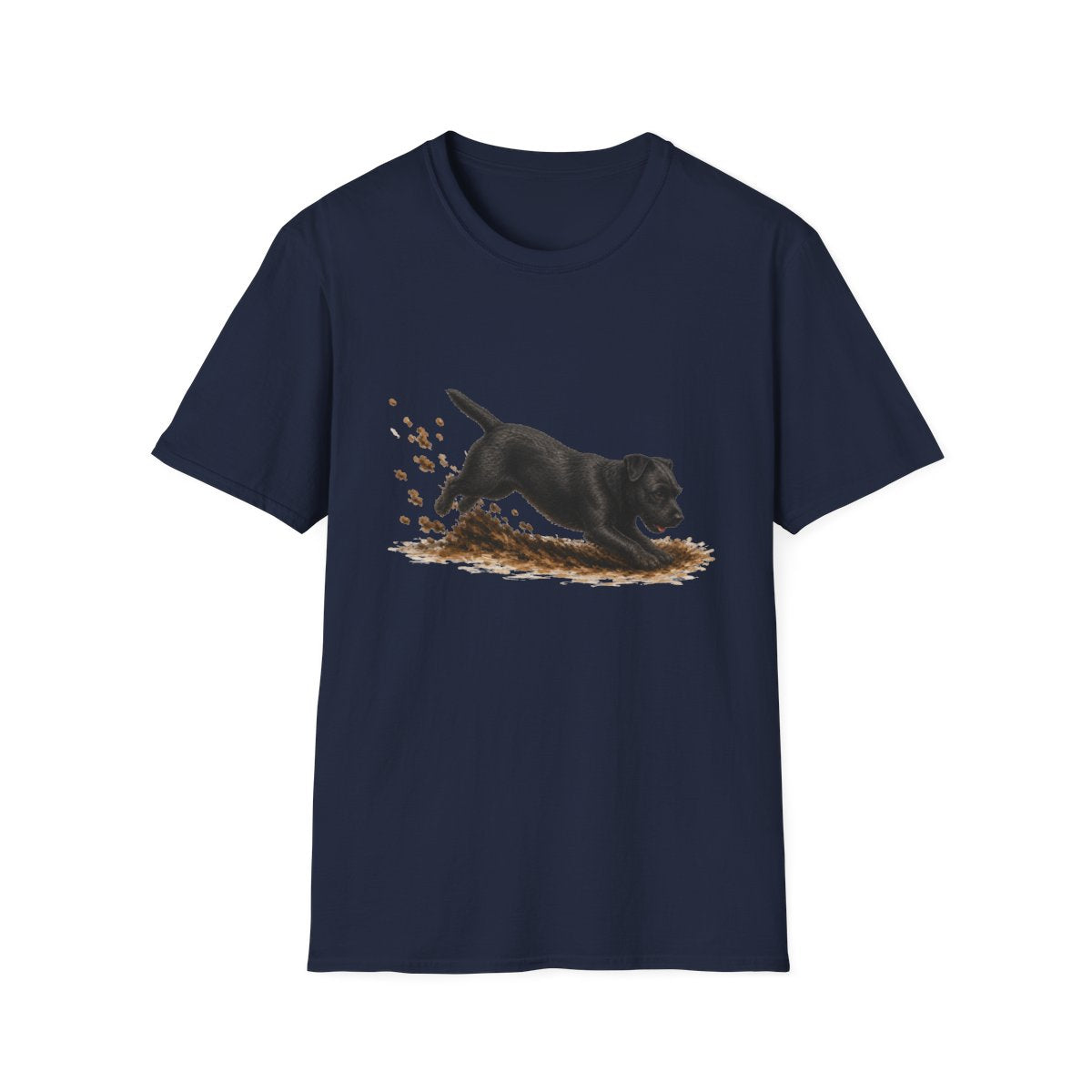 Patterdale Terrier Excavating Mode On Tee - Navy