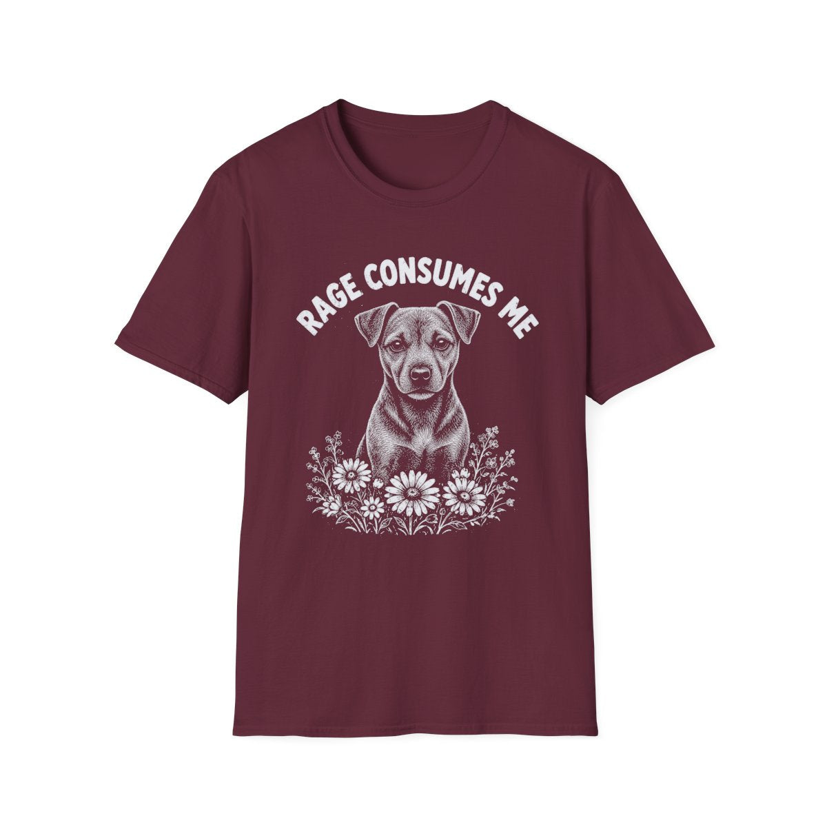 Patterdale Terrier Rage Consumes Me Tee - Maroon