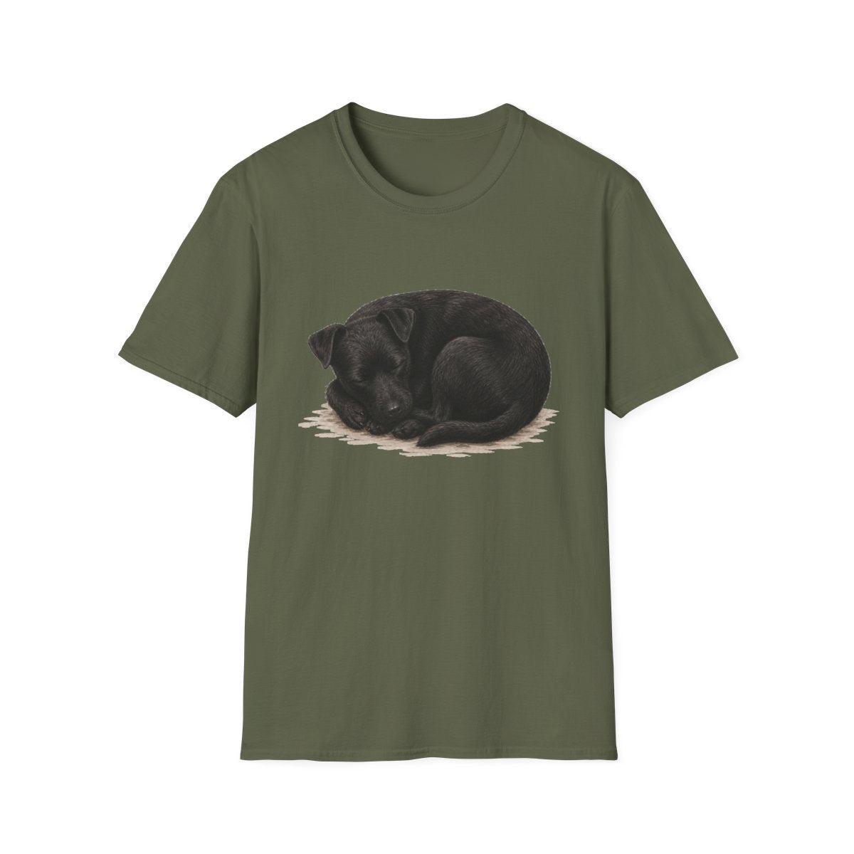 Patterdale Terrier Rest At Last Tee - Military Green