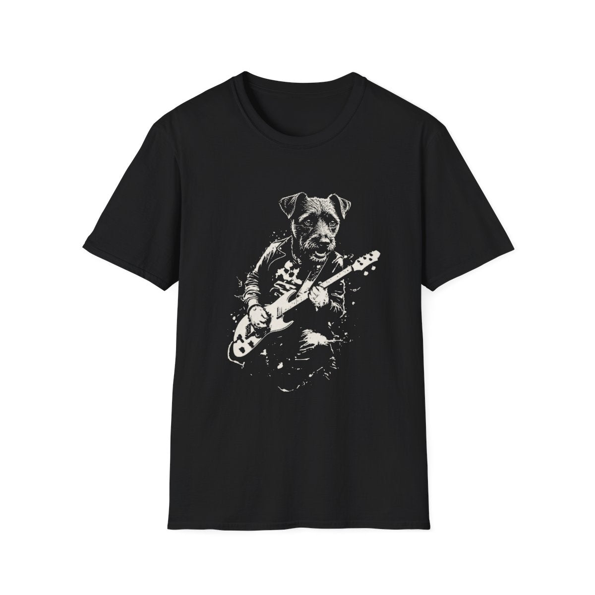Patterdale Terrier Rocking Guitar Tee - Black