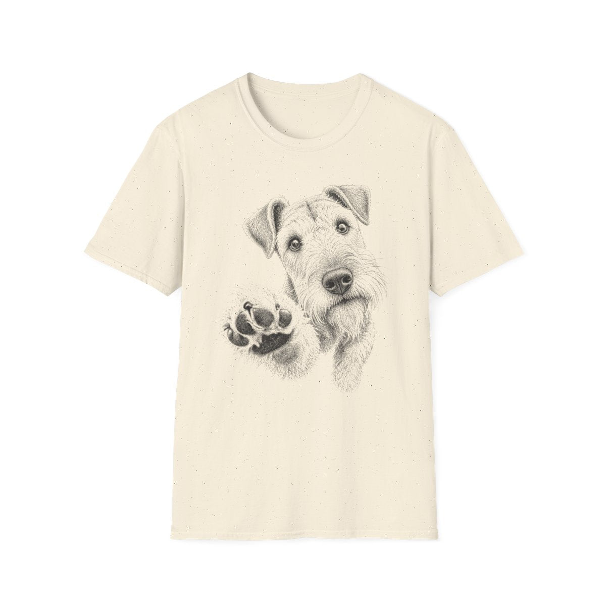 Paw Reach Airedale Terrier Tee - Natural