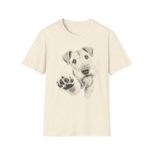 Paw Reach Airedale Terrier Tee - Natural