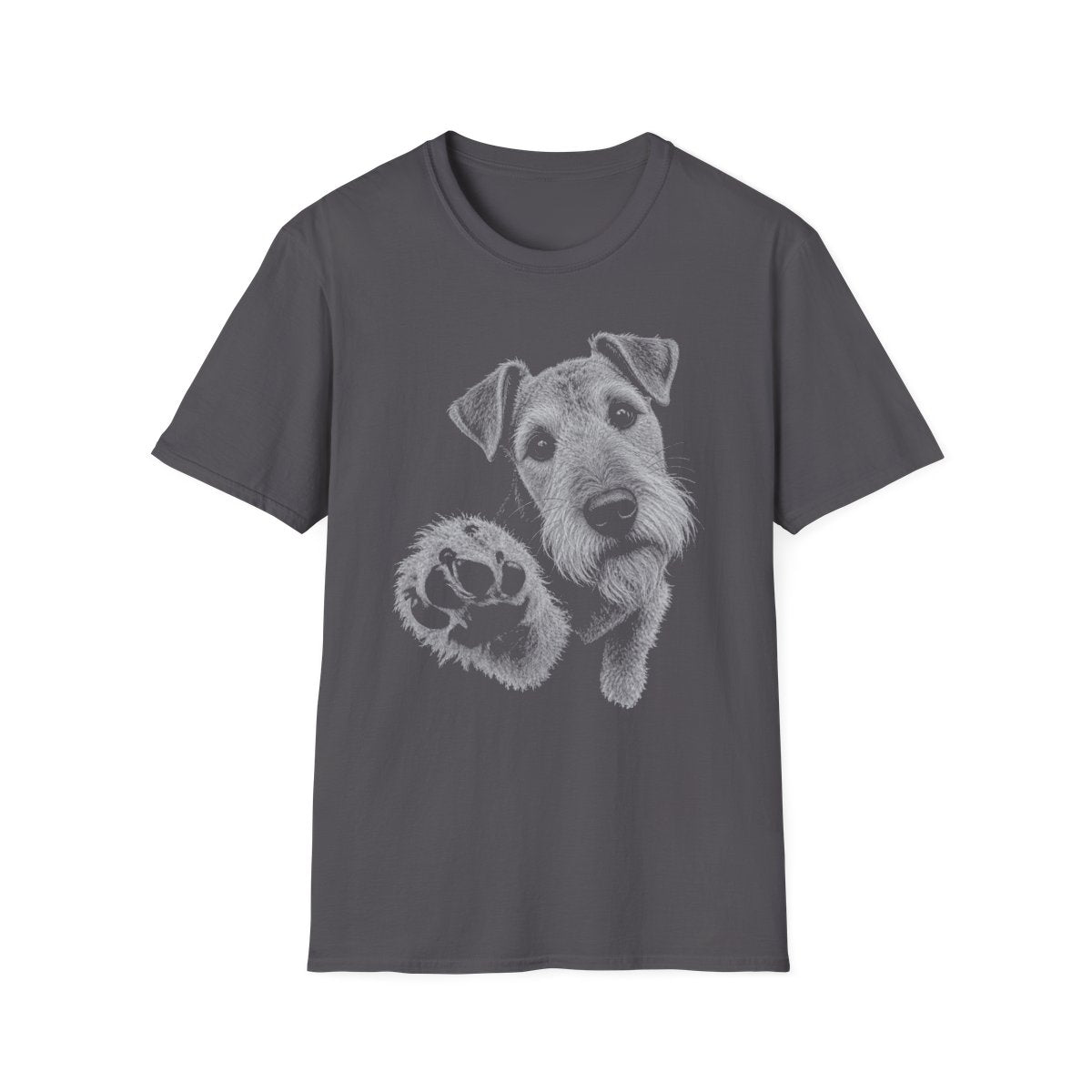 Paw Reach Airedale Terrier Tee - Charcoal