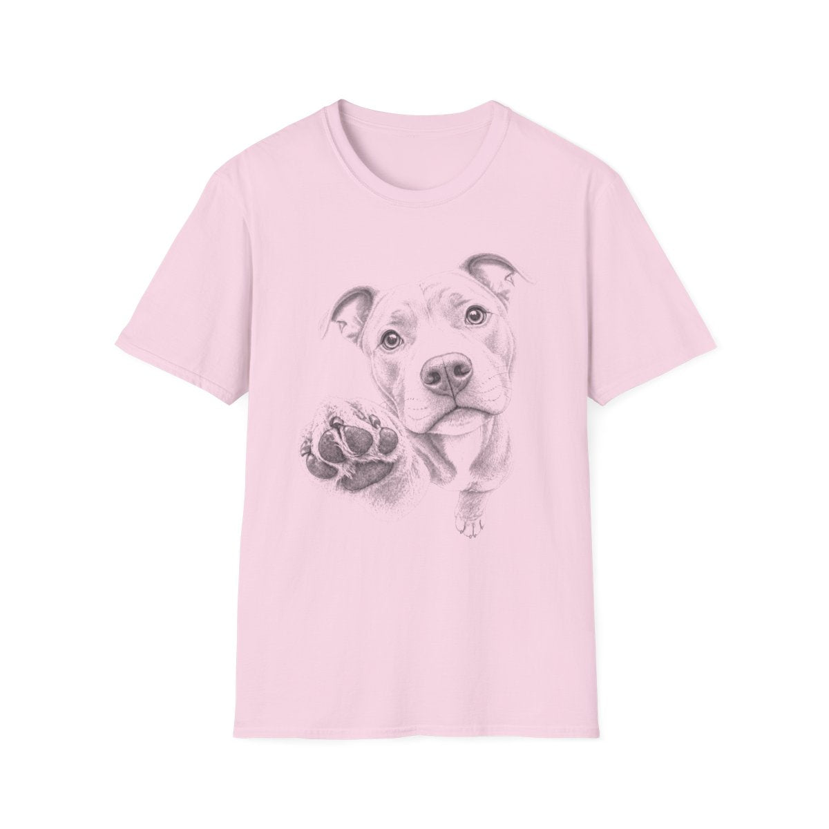 Paw Reach American Pit Bull Terrier Tee - Light Pink