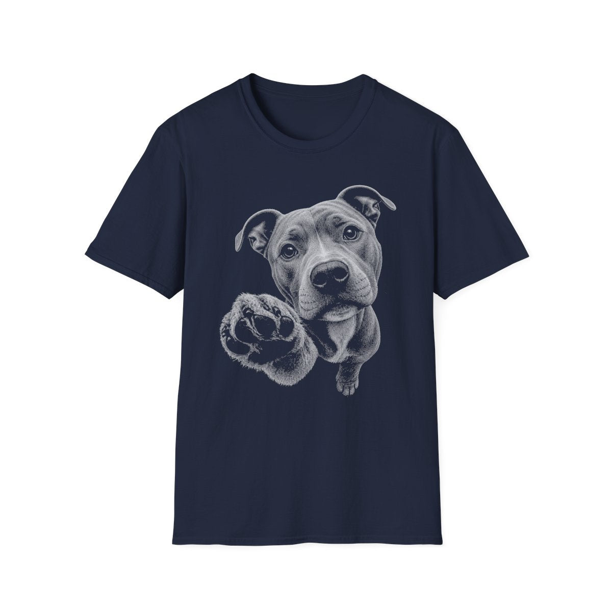 Paw Reach American Pit Bull Terrier Tee - Navy
