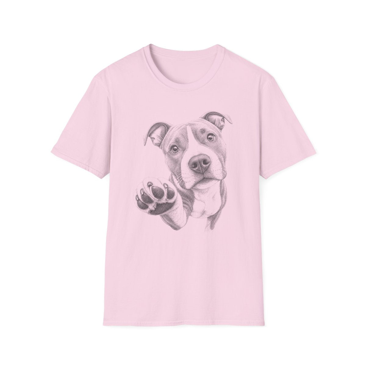 Paw Reach American Staffordshire Terrier Tee - Light Pink