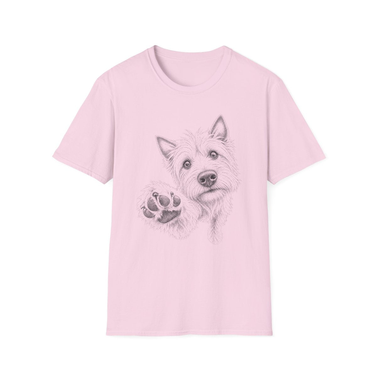 Paw Reach Australian Terrier Tee - Light Pink