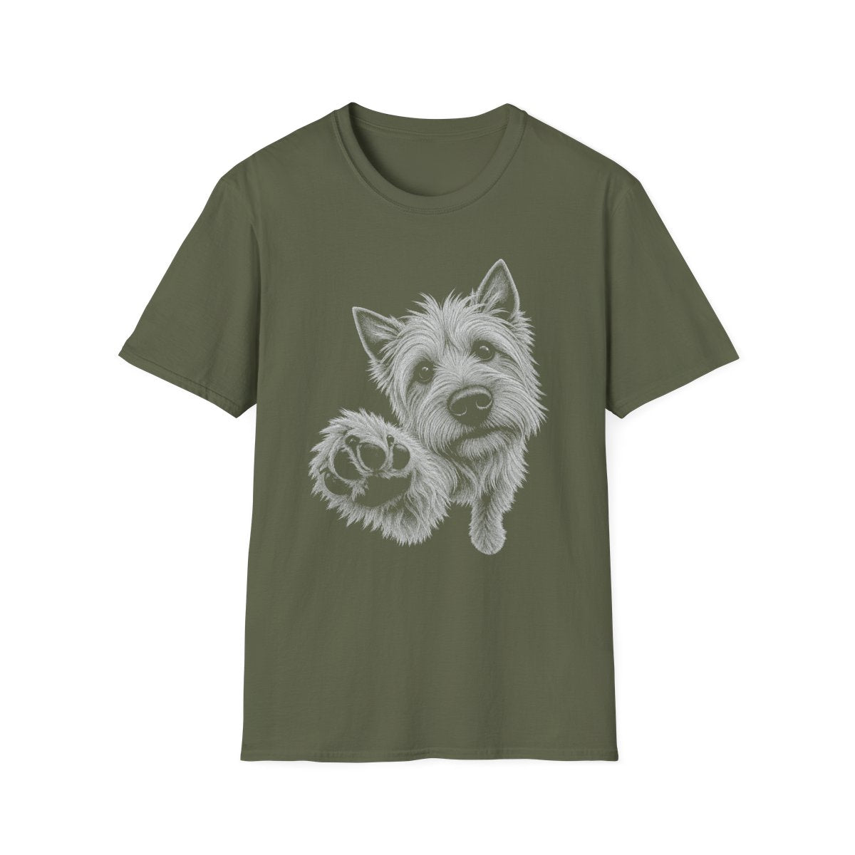 Paw Reach Australian Terrier Tee - Military Green