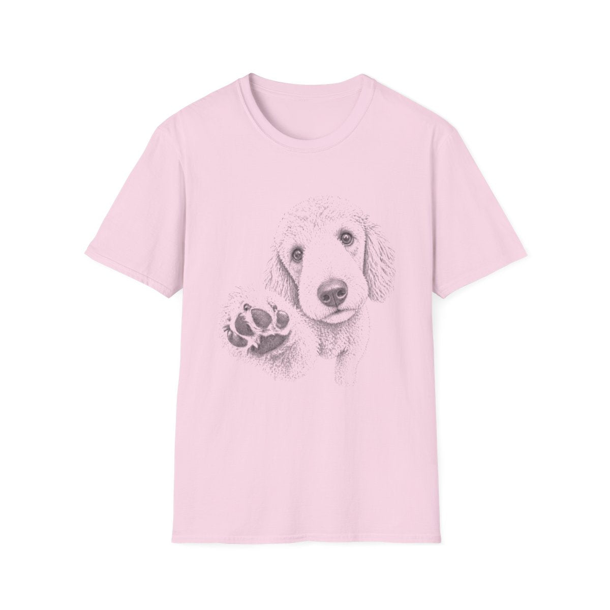 Paw Reach Bedlington Terrier Tee - Light Pink
