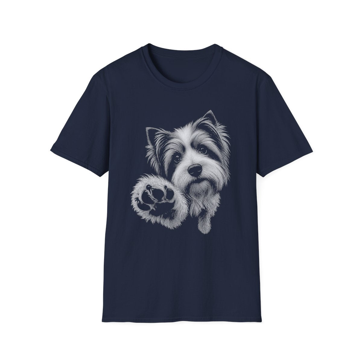 Paw Reach Biewer Terrier Tee - Navy