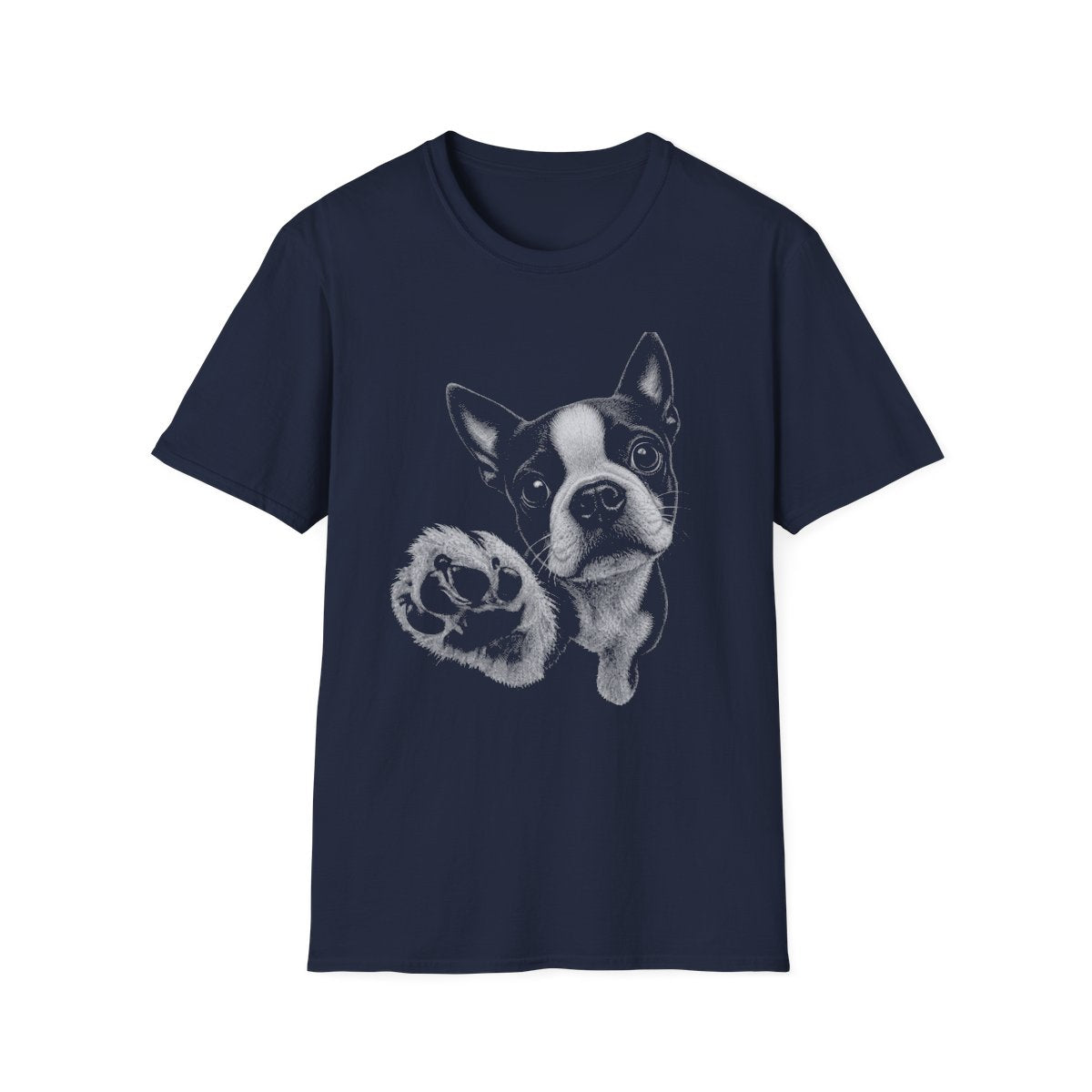 Paw Reach Boston Terrier Tee - Navy