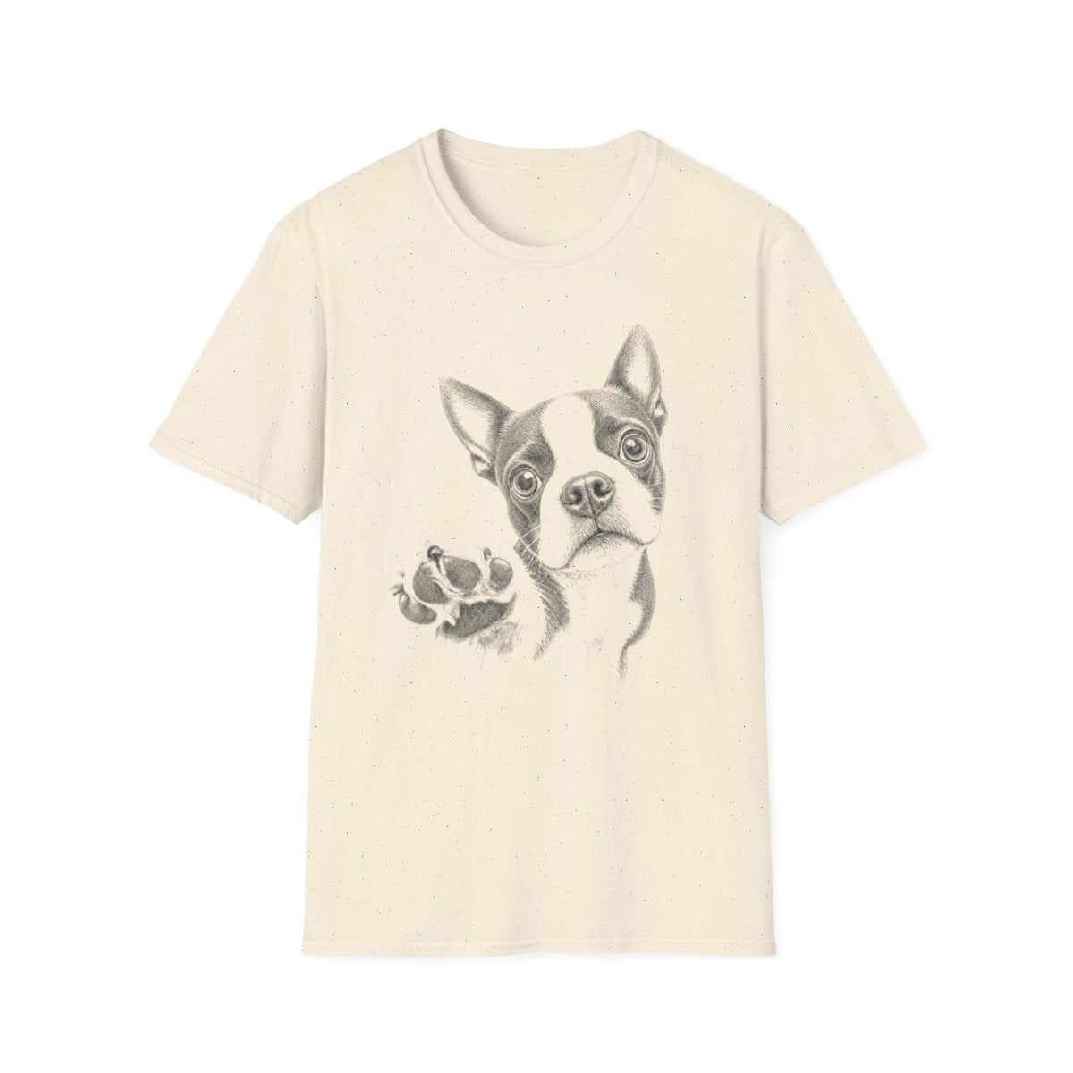 Paw Reach Boston Terrier Tee - Natural