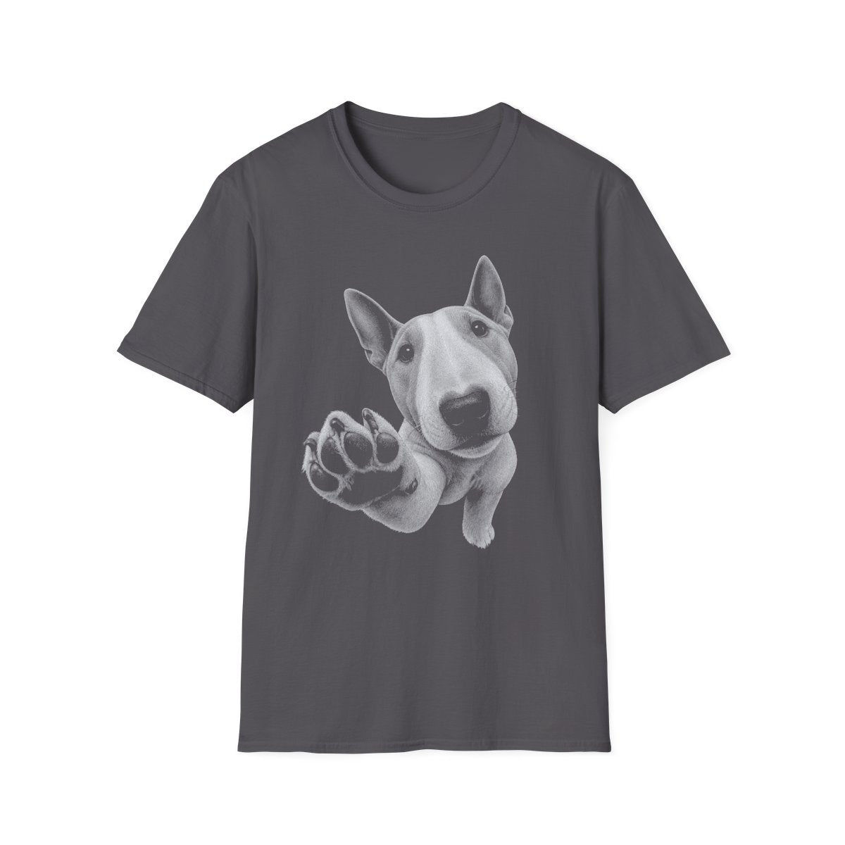 Paw Reach Bull Terrier Tee - Charcoal