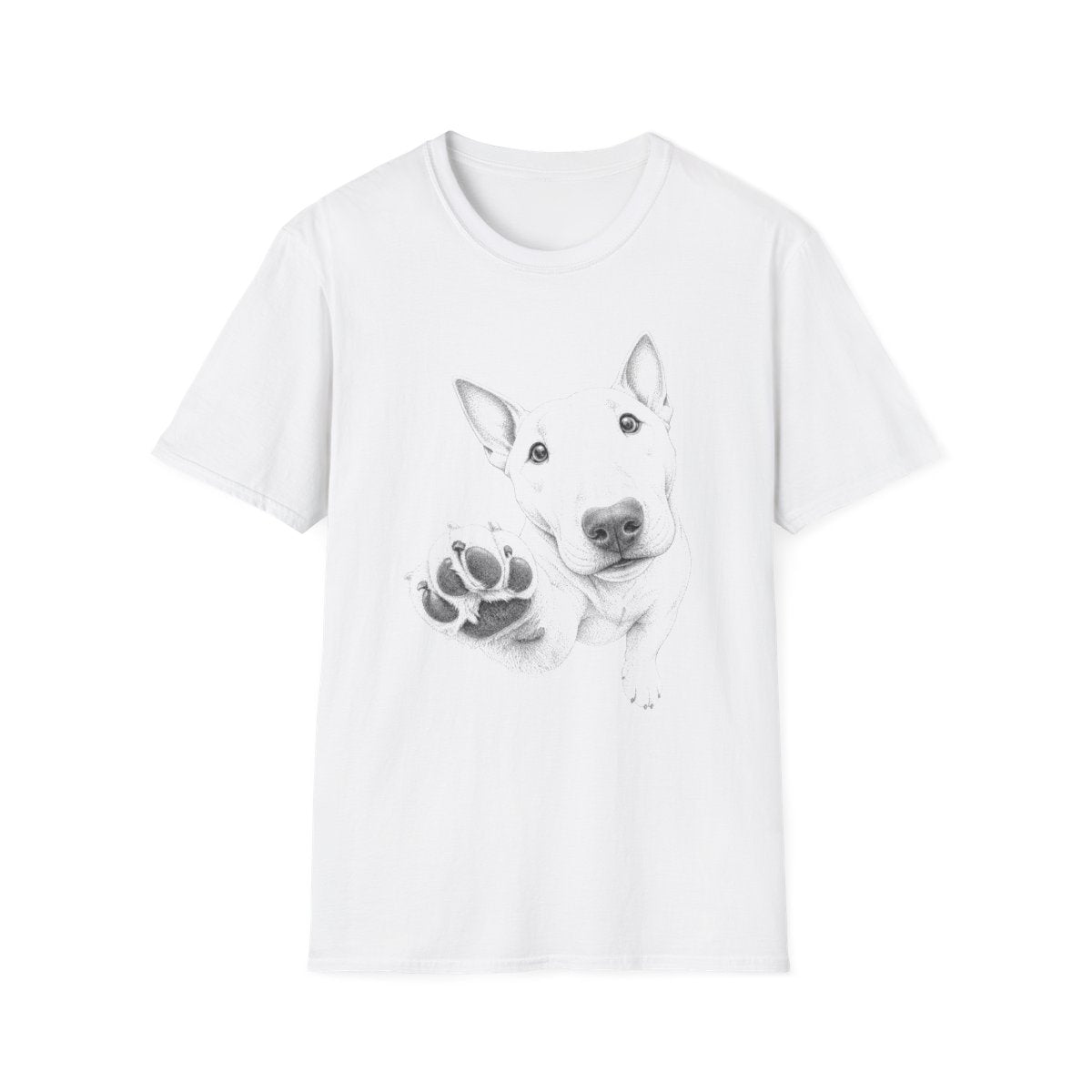 Paw Reach Bull Terrier Tee - White