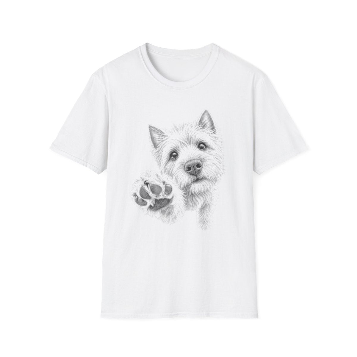 Paw Reach Cairn Terrier Tee - White