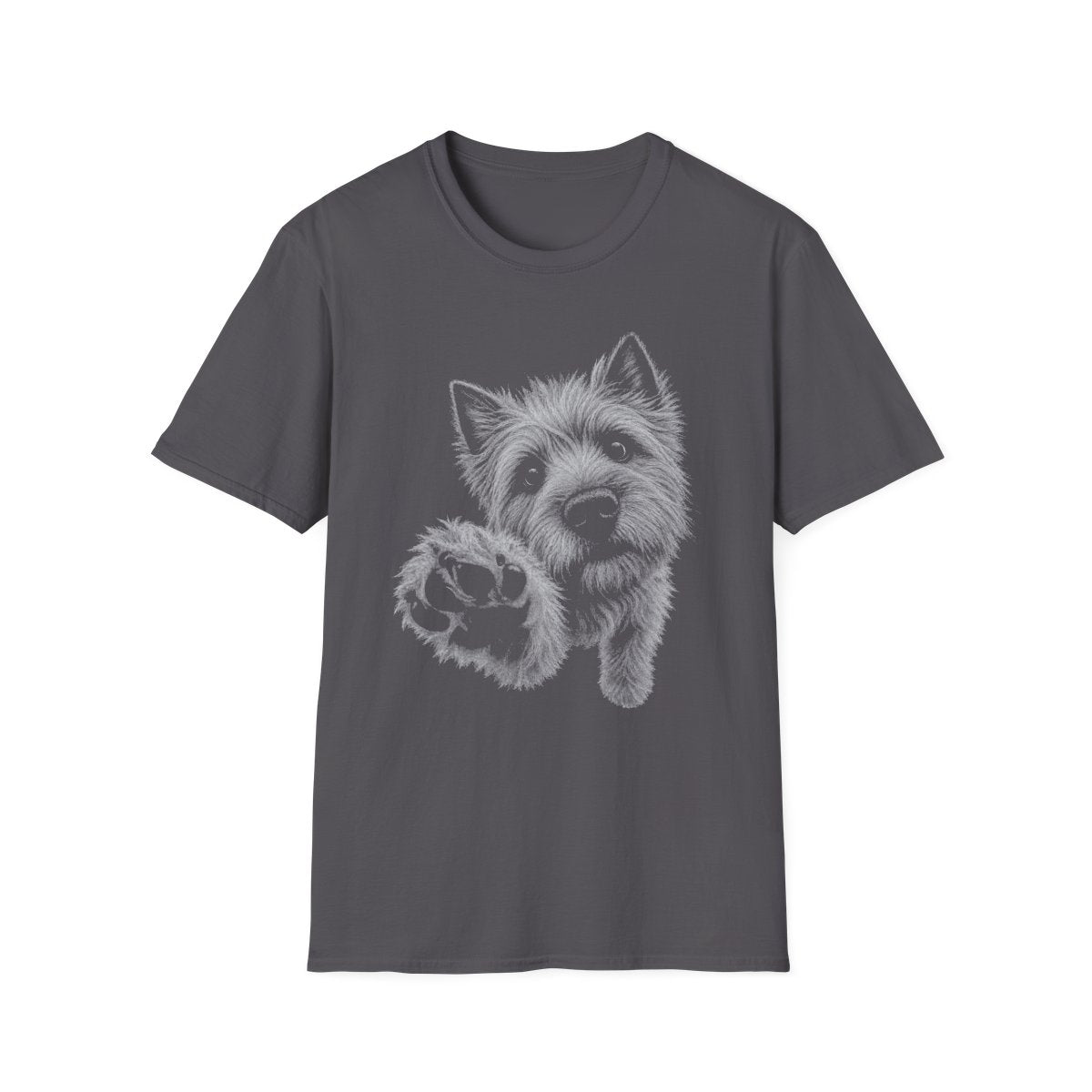 Paw Reach Cairn Terrier Tee - Charcoal