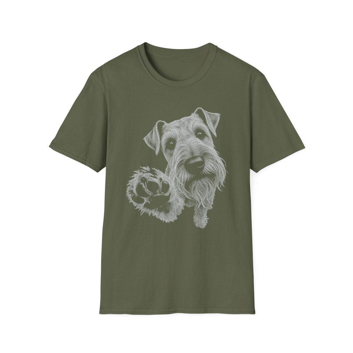 Paw Reach Cesky Terrier Tee - Military Green