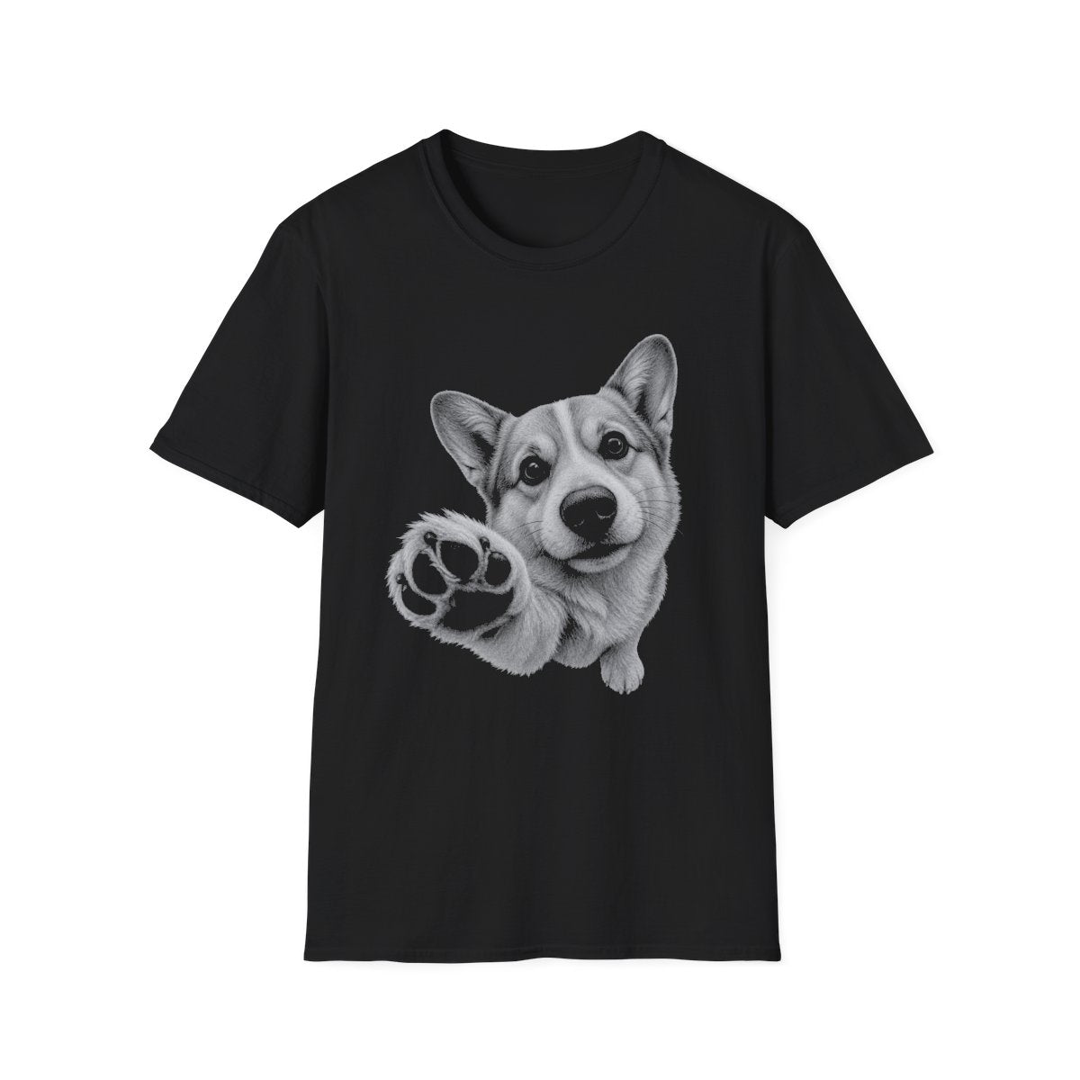 Paw Reach Corgi Tee - Black