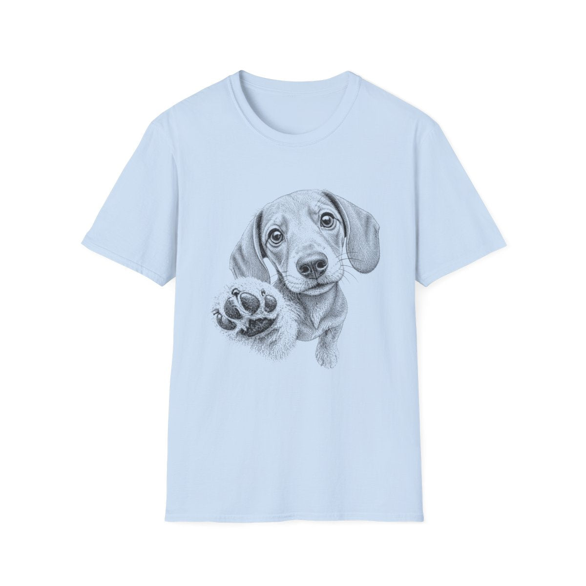 Paw Reach Dachshund Tee - Light Blue