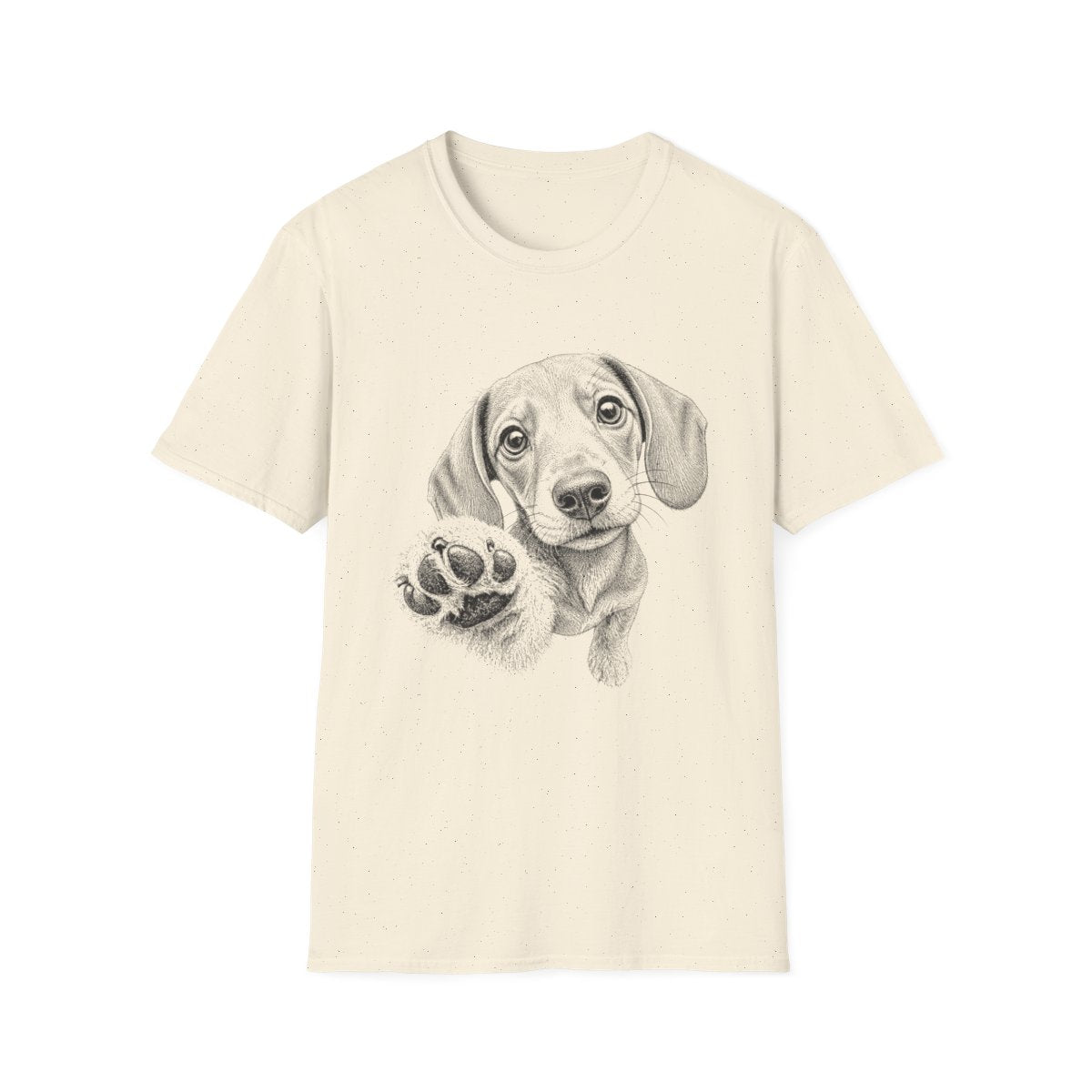 Paw Reach Dachshund Tee - Natural