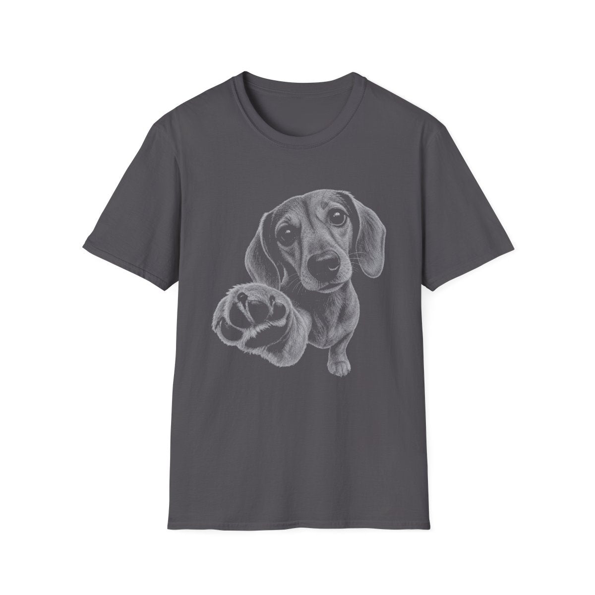Paw Reach Dachshund Tee - Charcoal