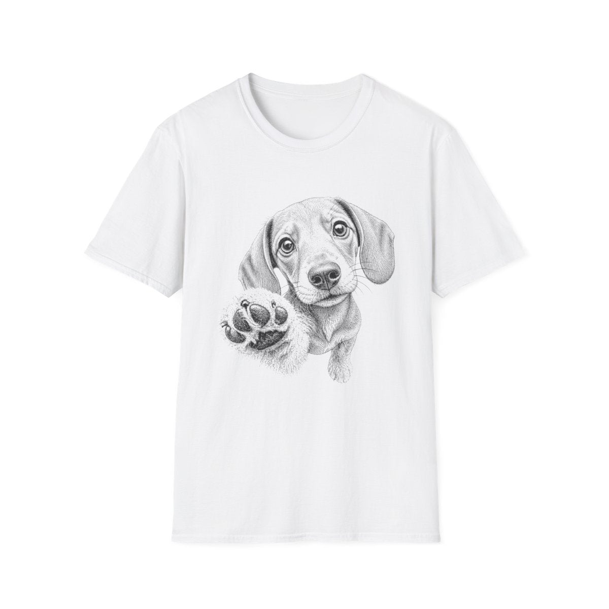 Paw Reach Dachshund Tee - White