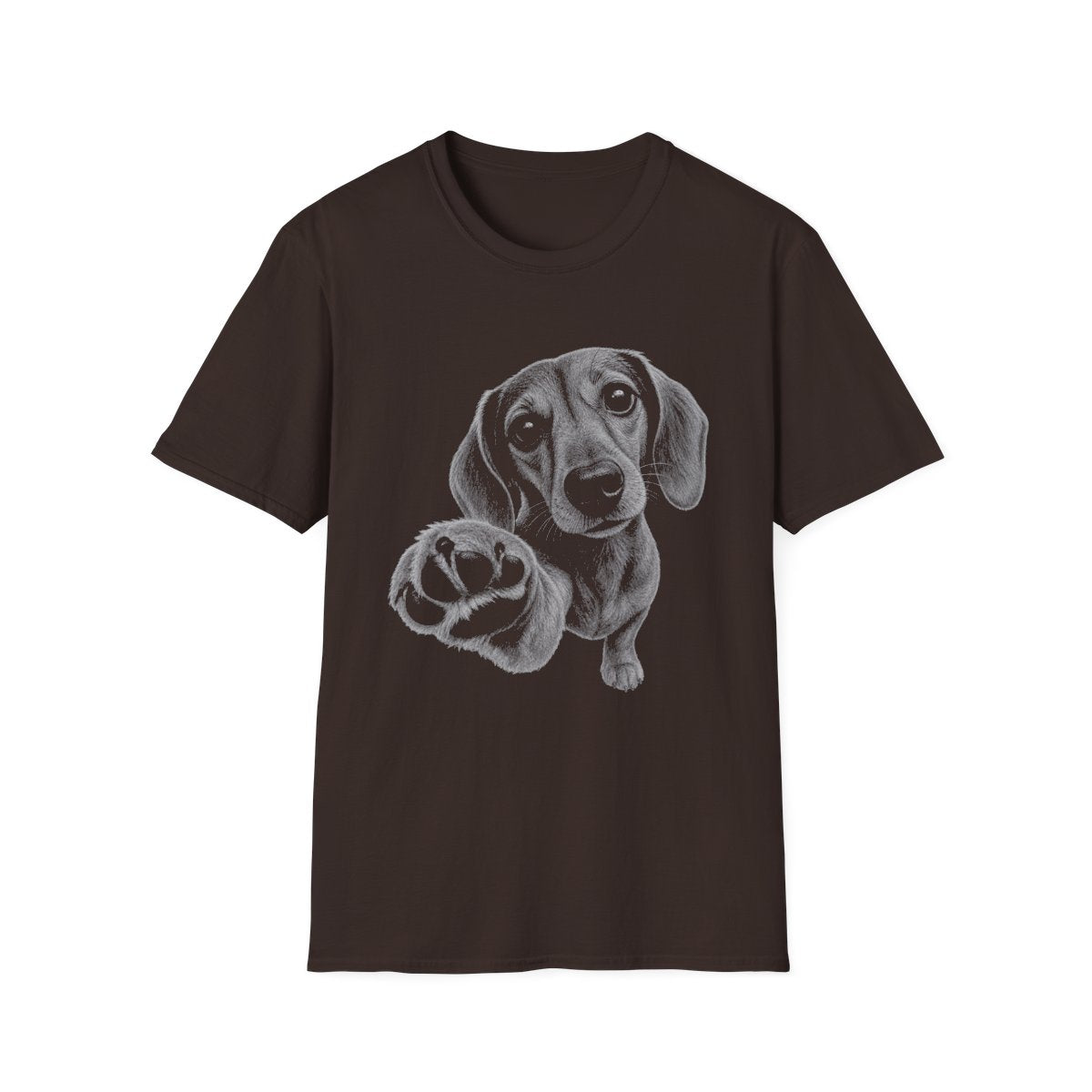 Paw Reach Dachshund Tee - Dark Chocolate
