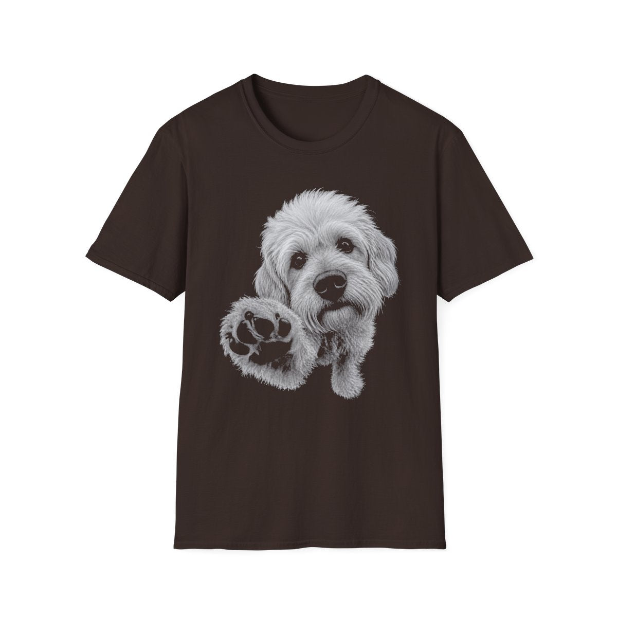 Paw Reach Dandie Dinmont Terrier Tee - Dark Chocolate