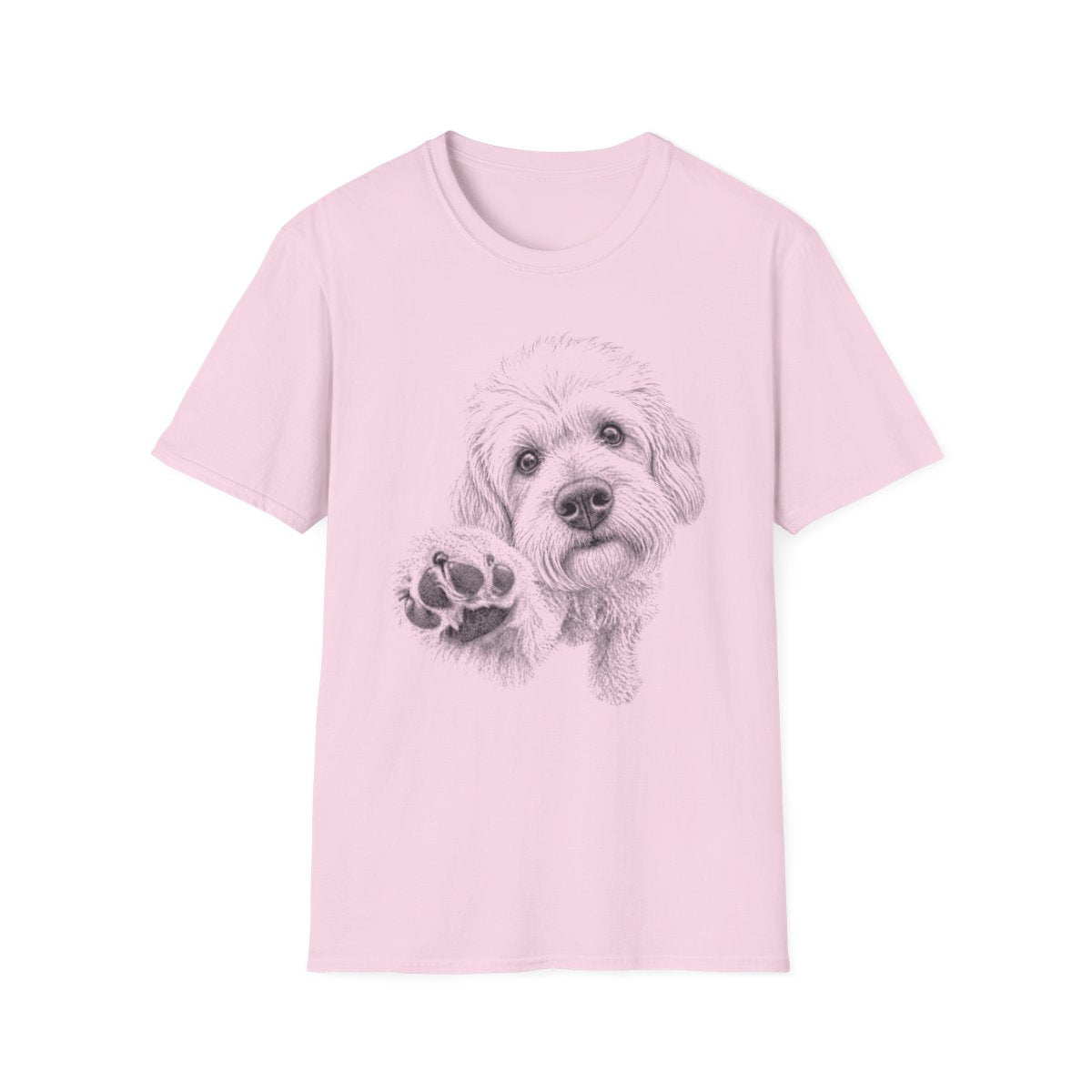 Paw Reach Dandie Dinmont Terrier Tee - Light Pink