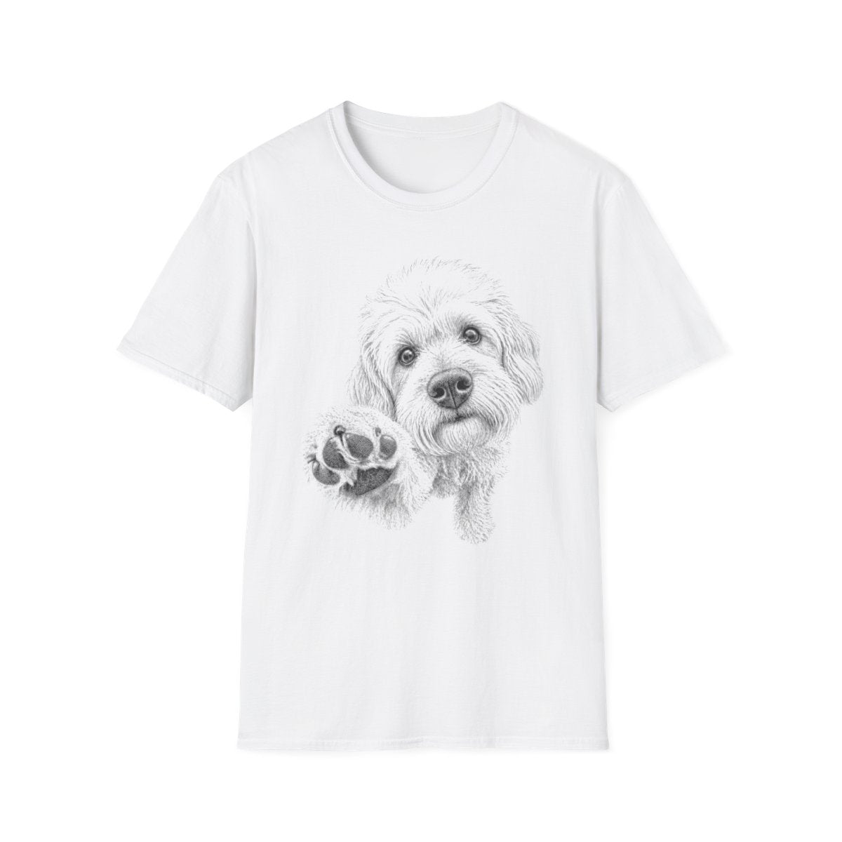 Paw Reach Dandie Dinmont Terrier Tee - White