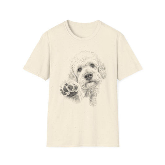 Paw Reach Dandie Dinmont Terrier Tee - Natural