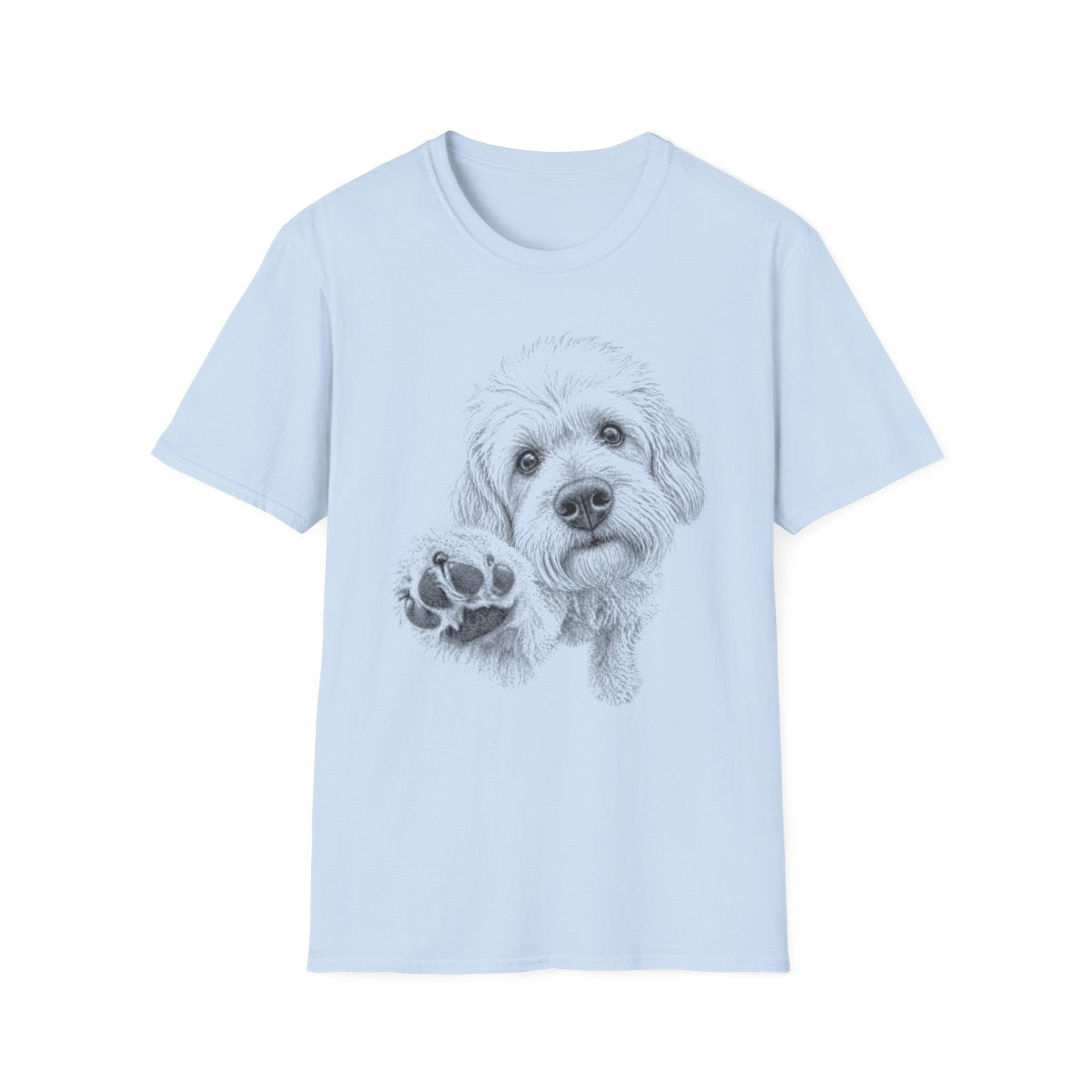 Paw Reach Dandie Dinmont Terrier Tee - Light Blue
