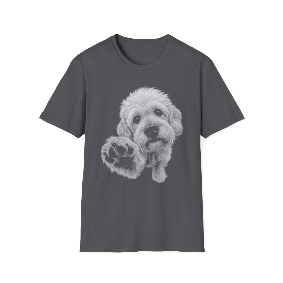 Paw Reach Dandie Dinmont Terrier Tee - Charcoal