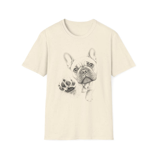 Paw Reach French Bulldog Tee - Natural