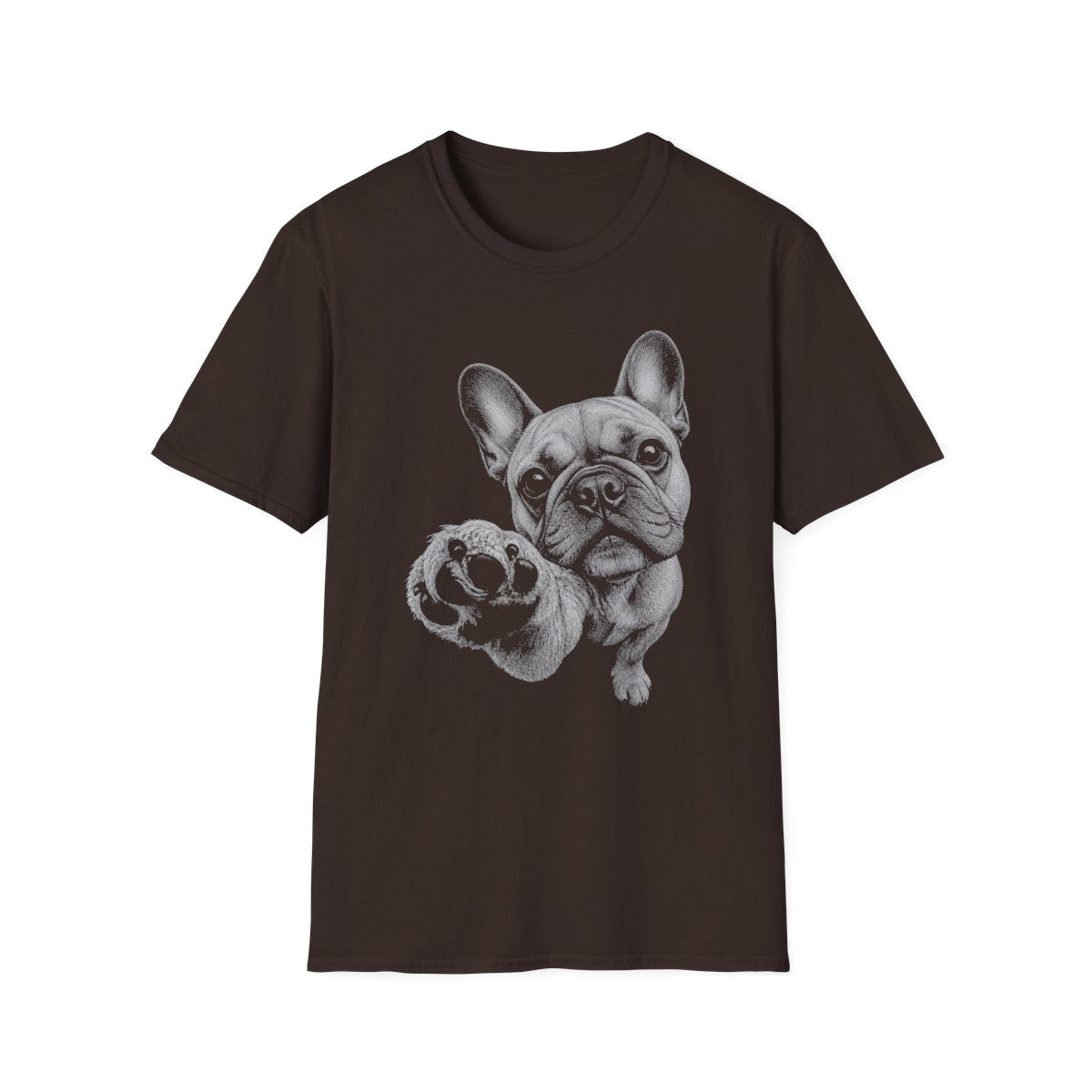 Paw Reach French Bulldog Tee - Dark Chocolate