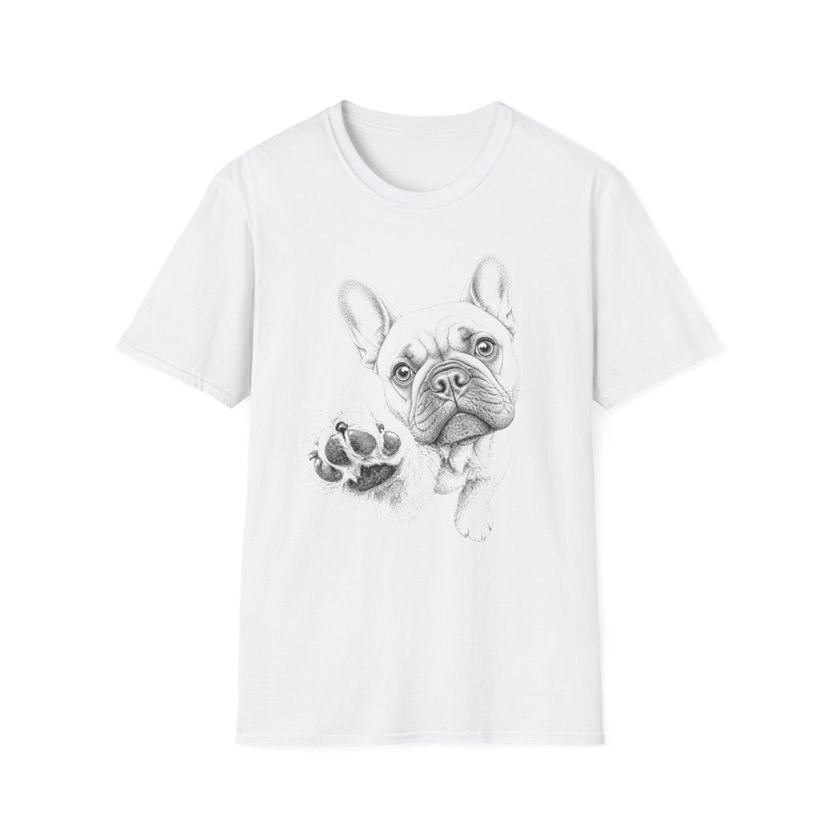 Paw Reach French Bulldog Tee - White