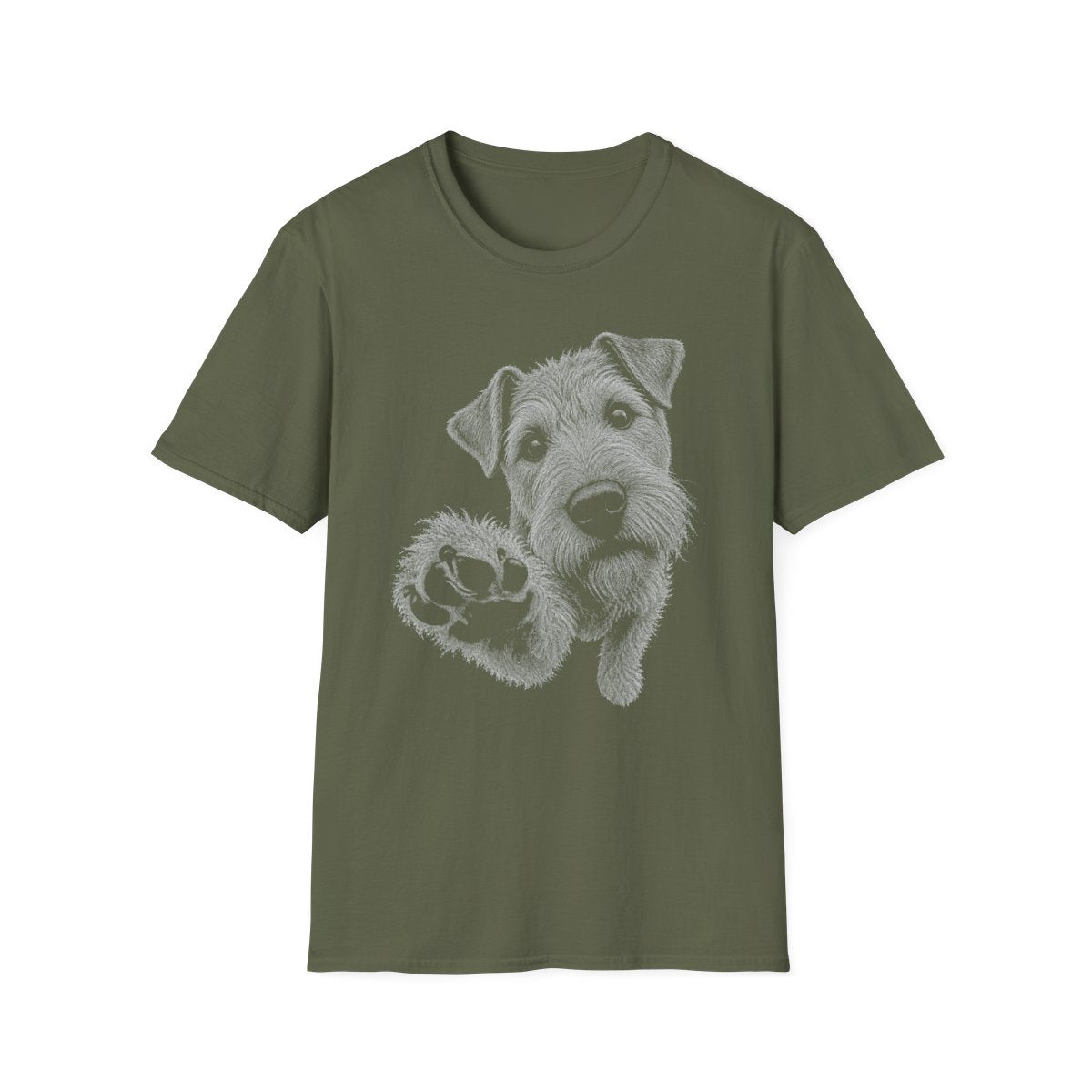 Paw Reach Irish Terrier Tee - Military Green