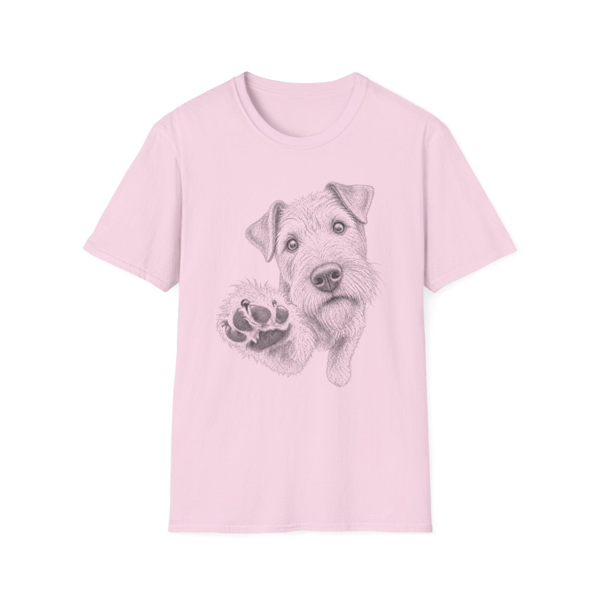 Paw Reach Irish Terrier Tee - Light Pink