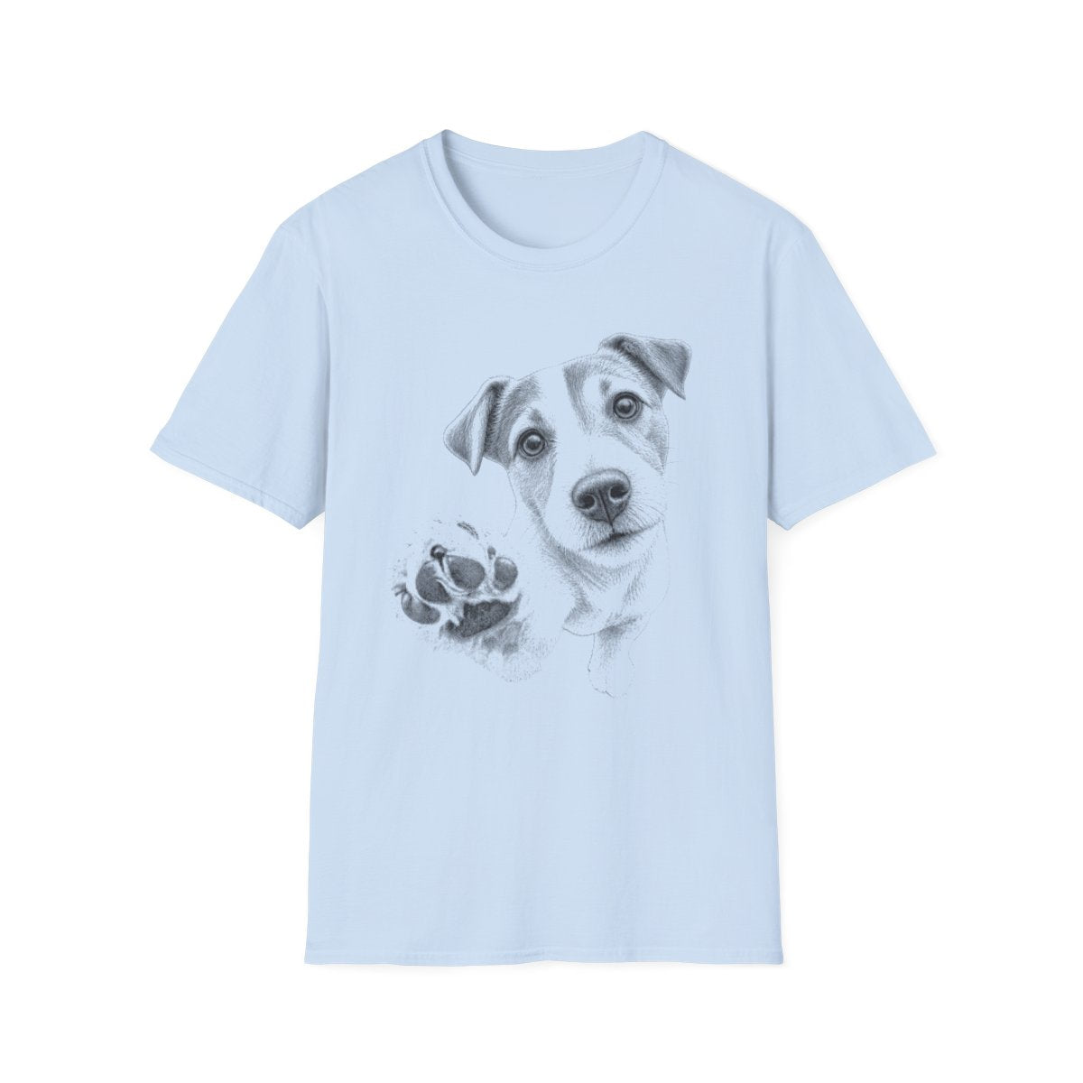 Paw Reach Jack Russell Terrier Tee - Light Blue