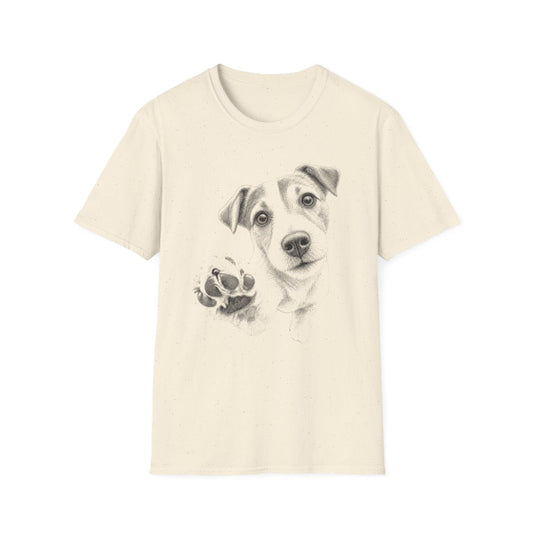 Paw Reach Jack Russell Terrier Tee - Natural