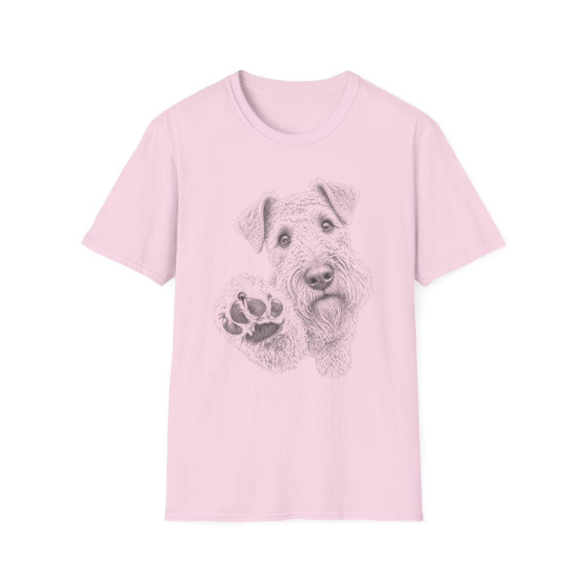 Paw Reach Kerry Blue Terrier Tee - Light Pink
