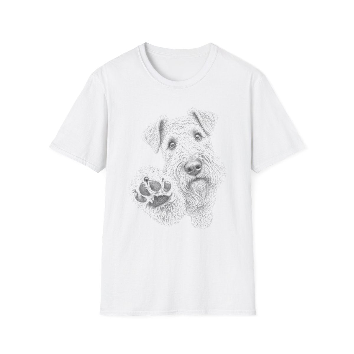 Paw Reach Kerry Blue Terrier Tee - White