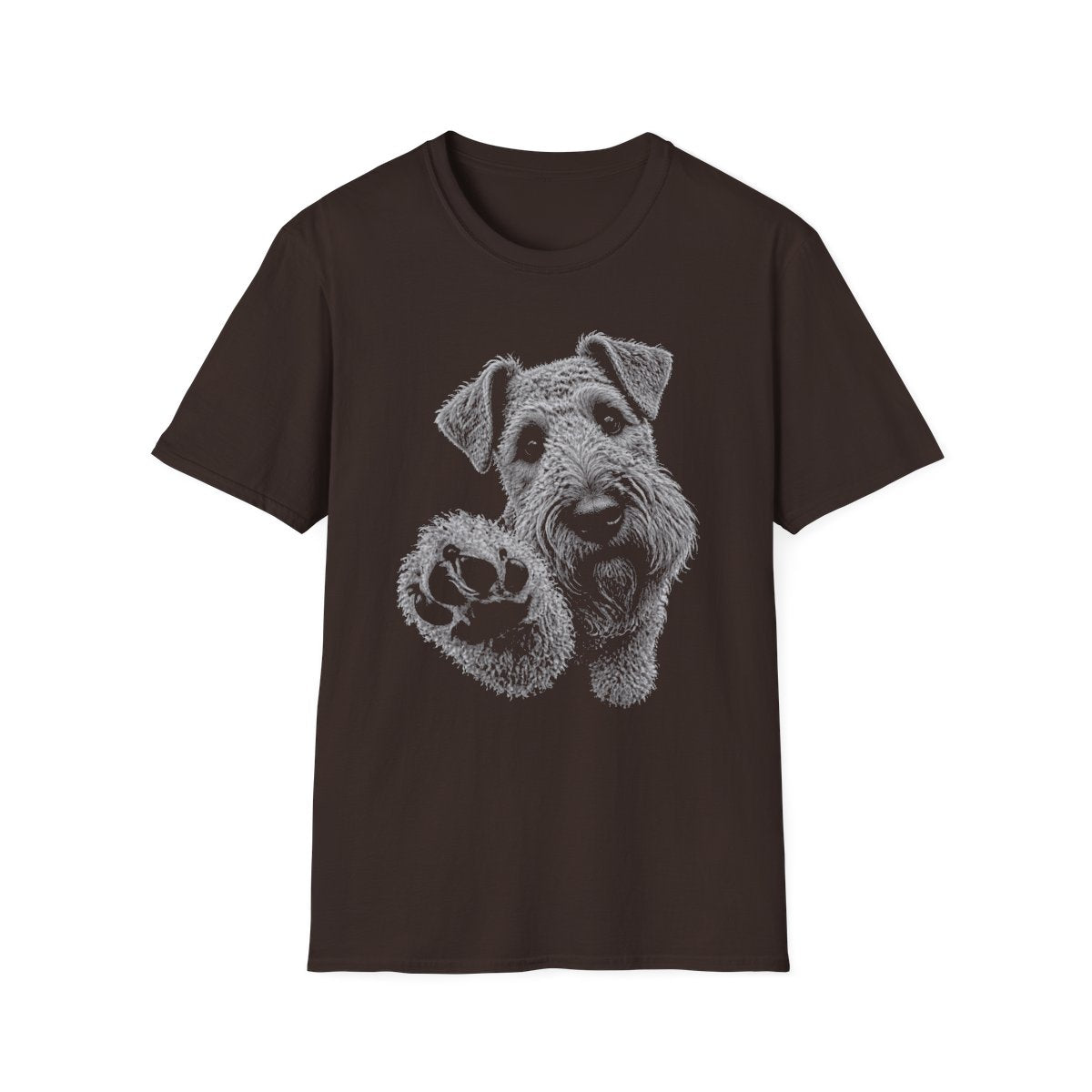Paw Reach Kerry Blue Terrier Tee - Dark Chocolate