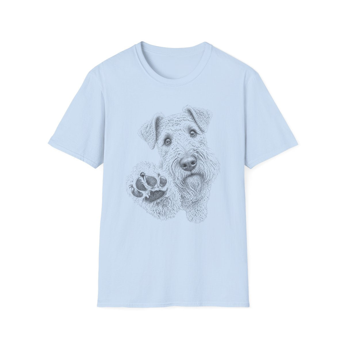 Paw Reach Kerry Blue Terrier Tee - Light Blue